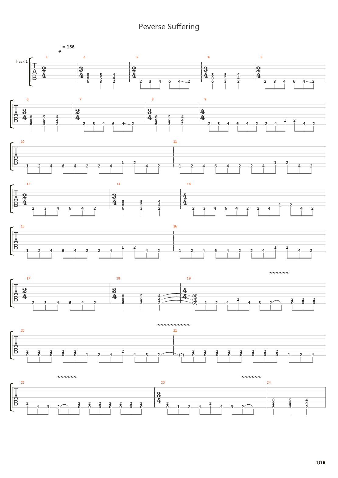 Peverse Suffering吉他谱