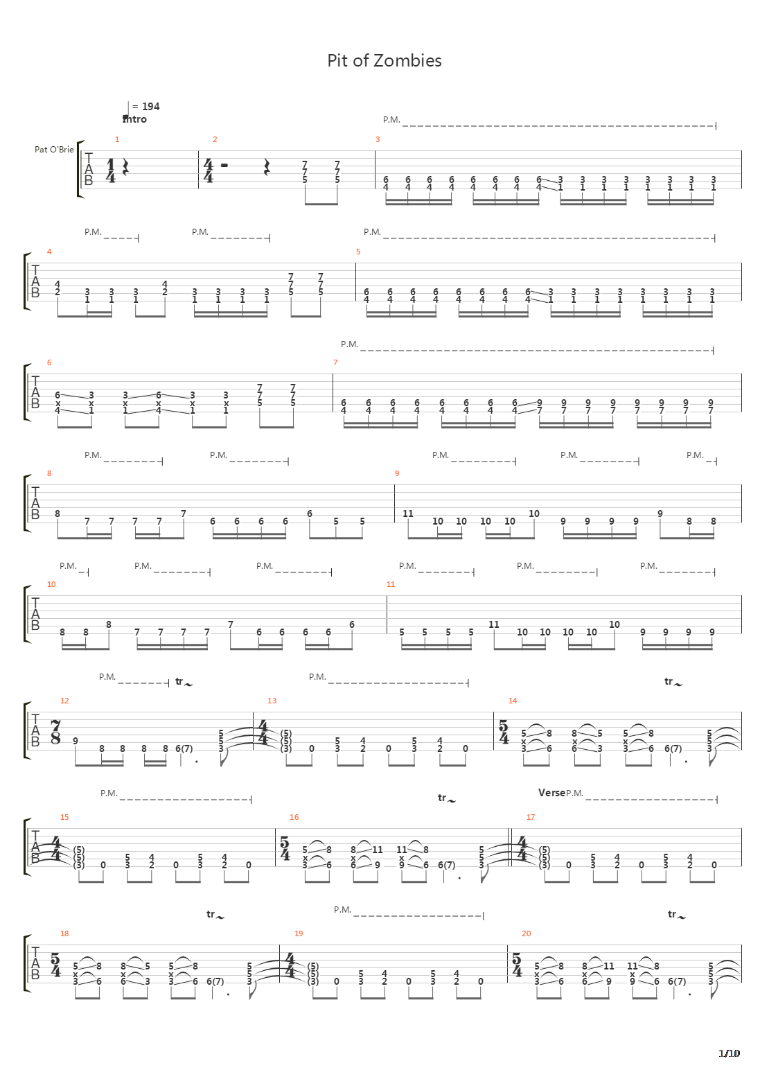 Pit Of Zombies吉他谱