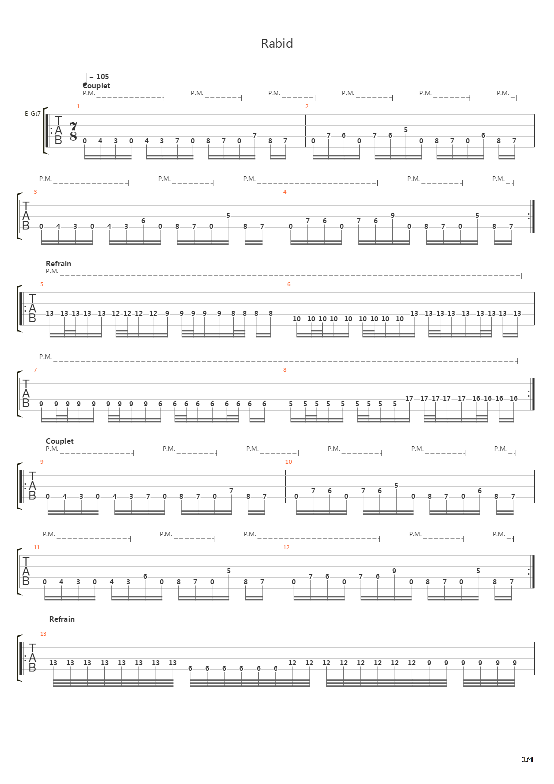 Rabid吉他谱