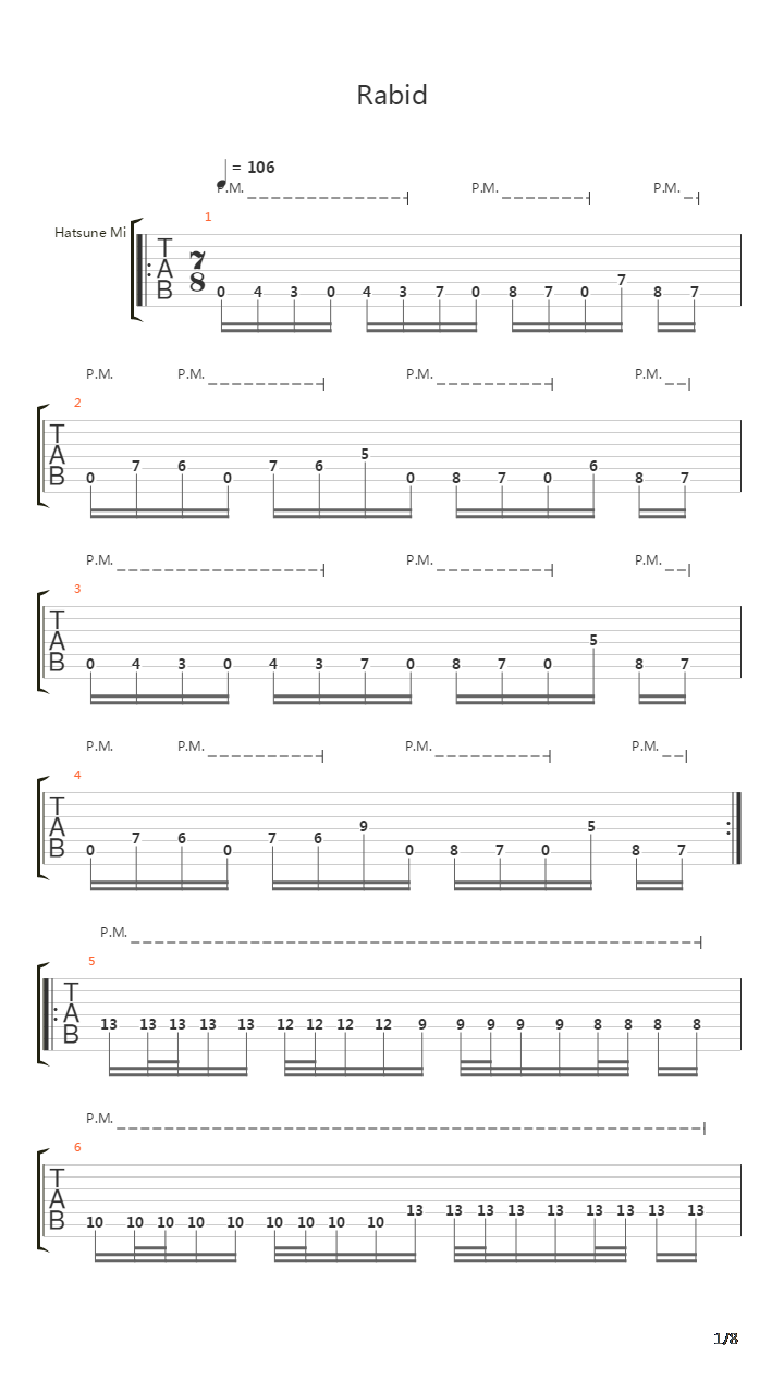 Rabid吉他谱