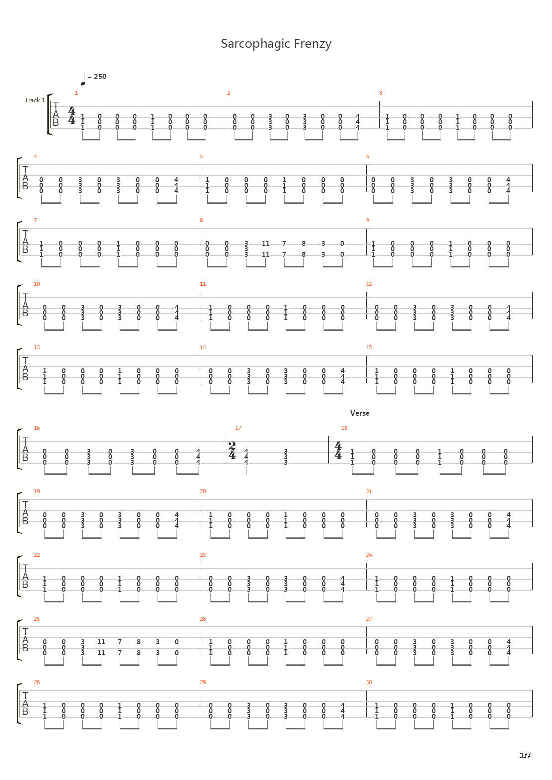 Sarcophagic Frenzy吉他谱