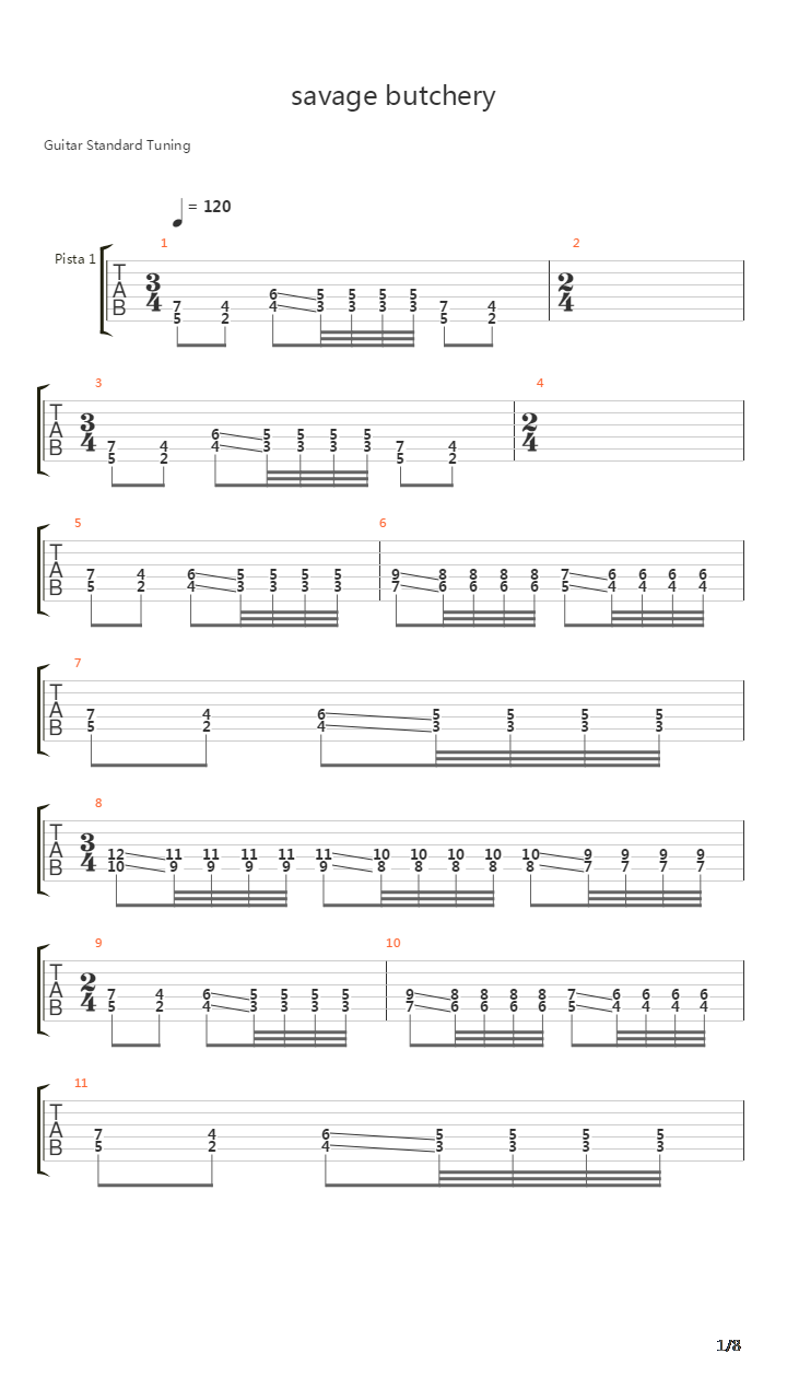 Savage Butchery吉他谱