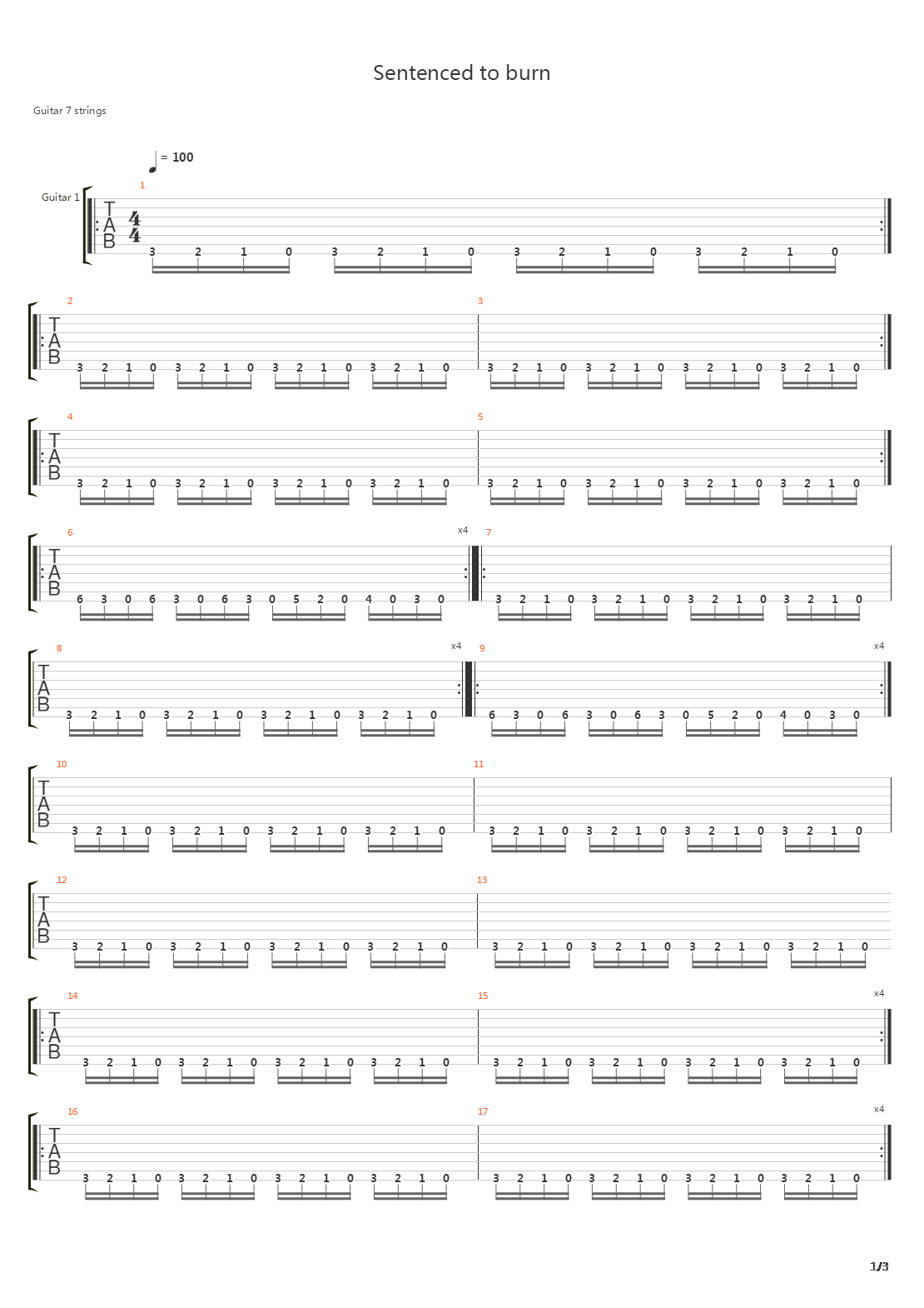 Sentenced To Burn吉他谱