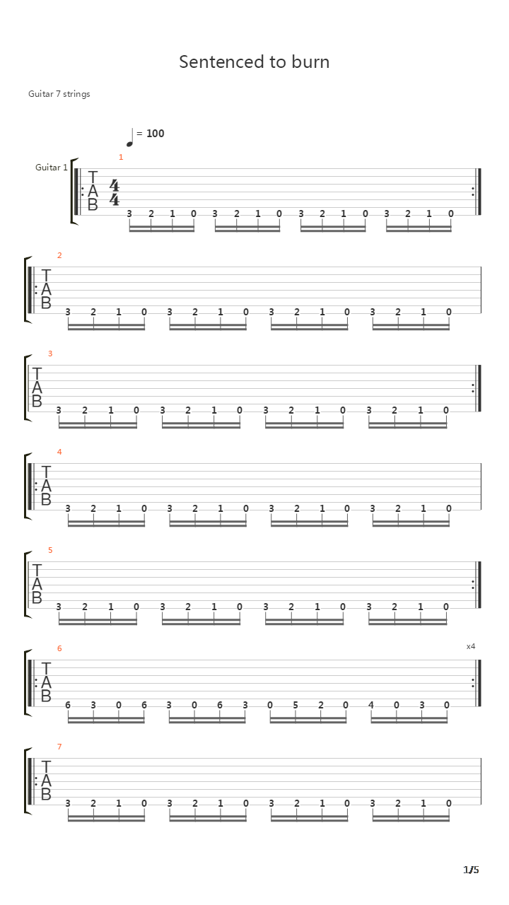 Sentenced To Burn吉他谱