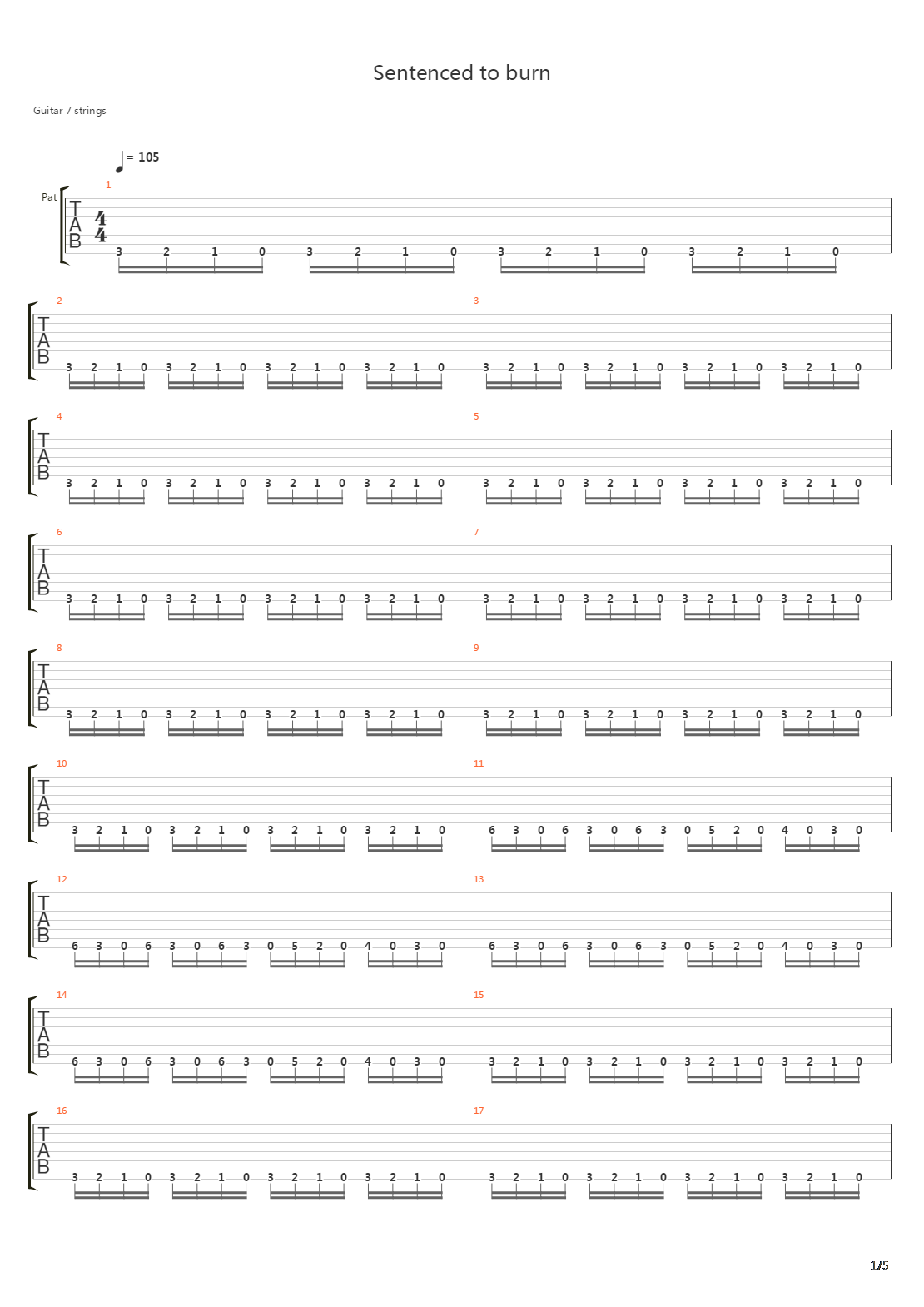 Sentenced To Burn吉他谱