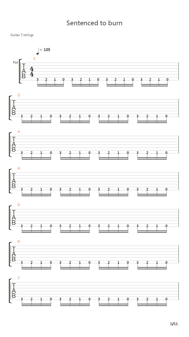 Sentenced To Burn吉他谱
