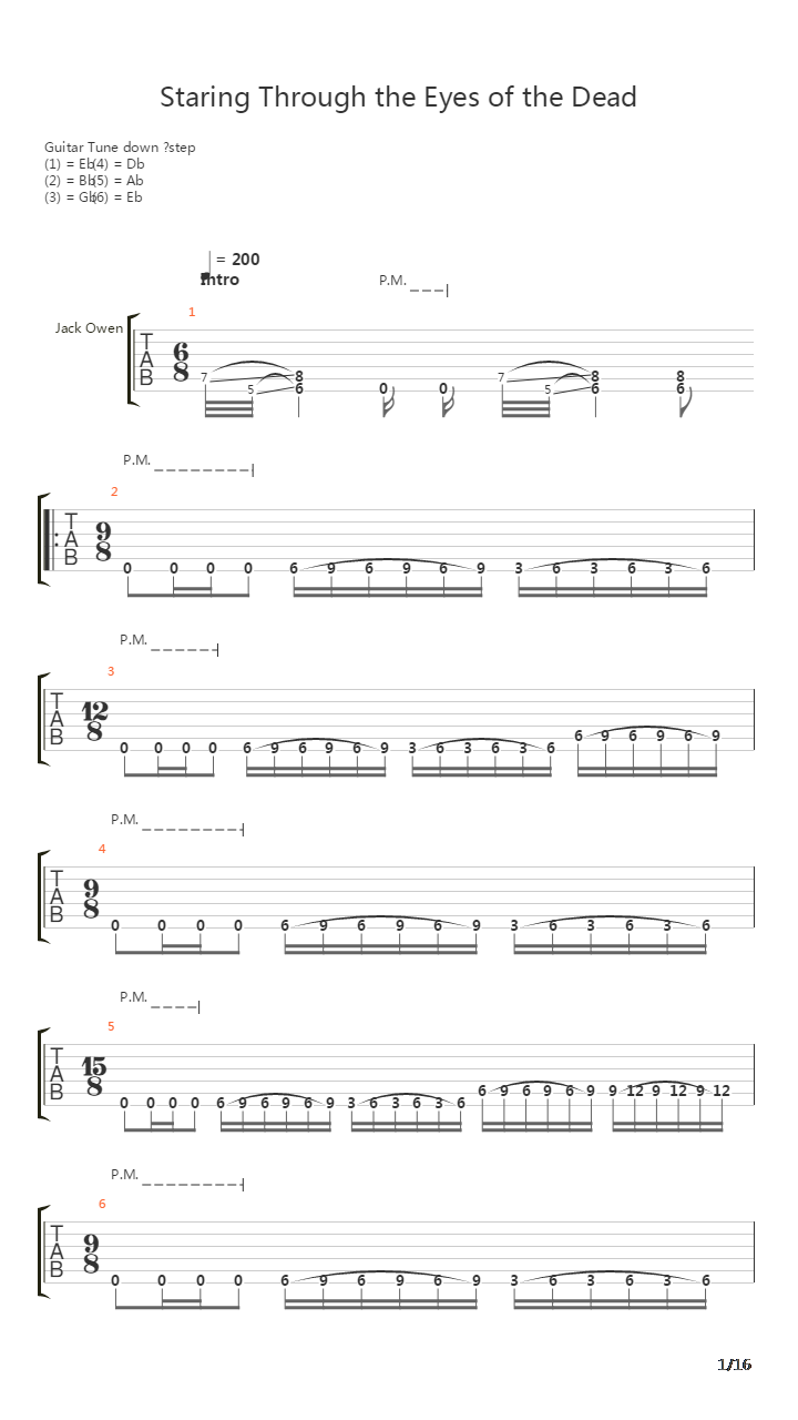 Staring Through The Eyes Of The Dead吉他谱
