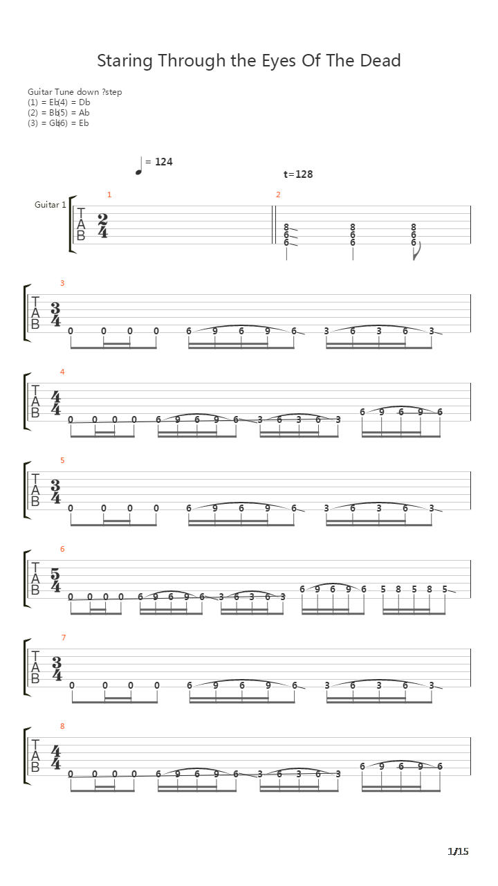 Staring Through The Eyes Of The Dead吉他谱