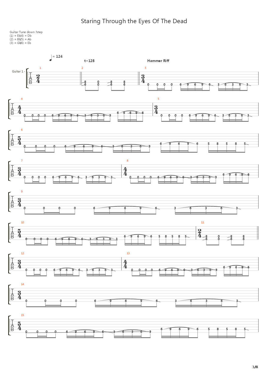 Staring Through The Eyes Of The Dead吉他谱