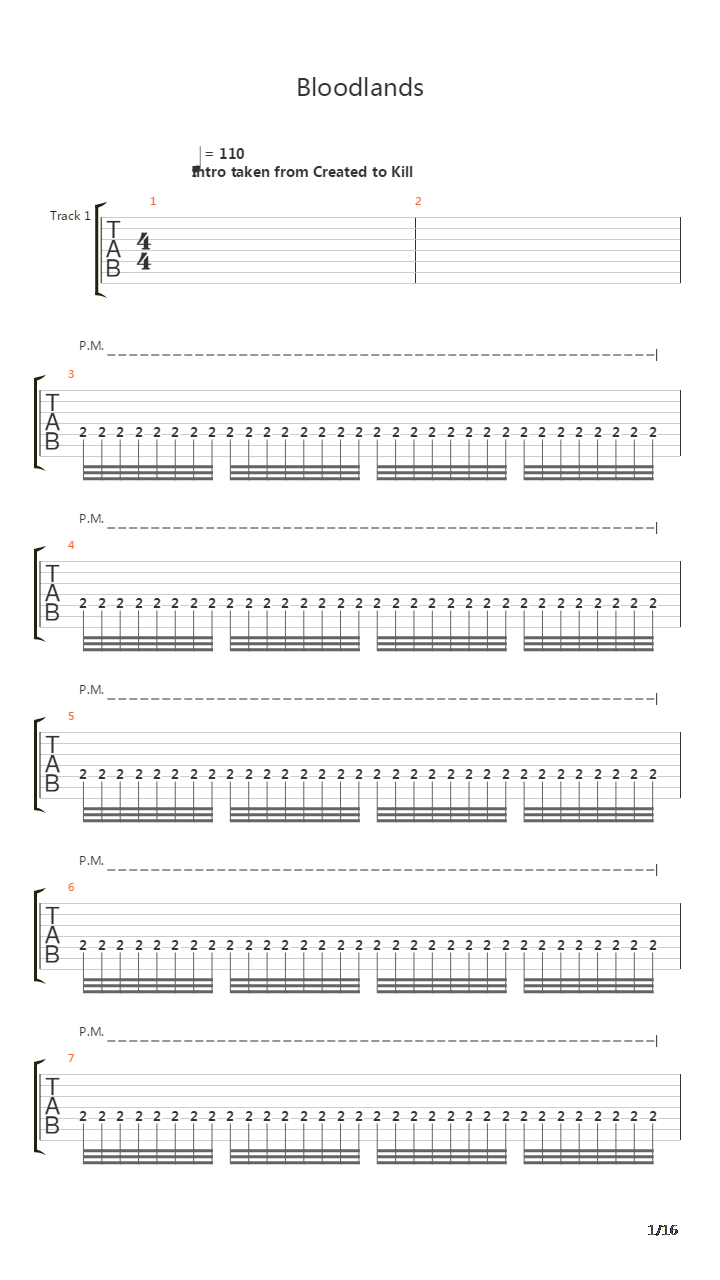 The Bloodlands吉他谱