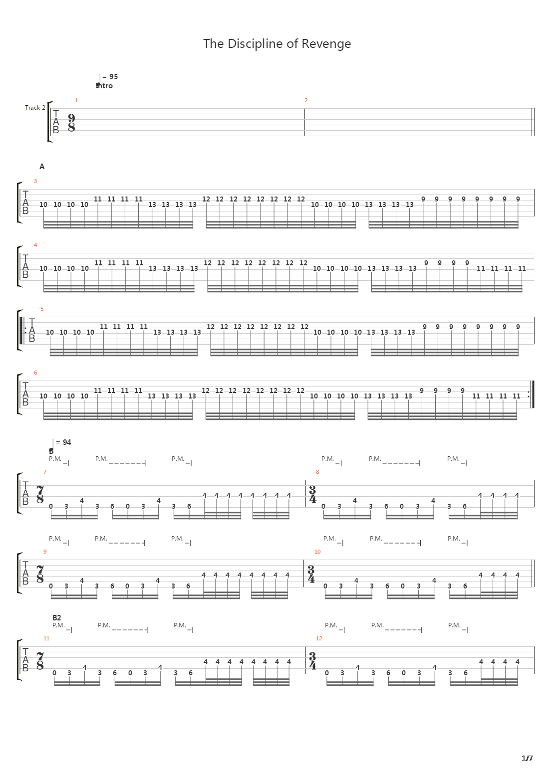 The Discipline Of Revenge吉他谱