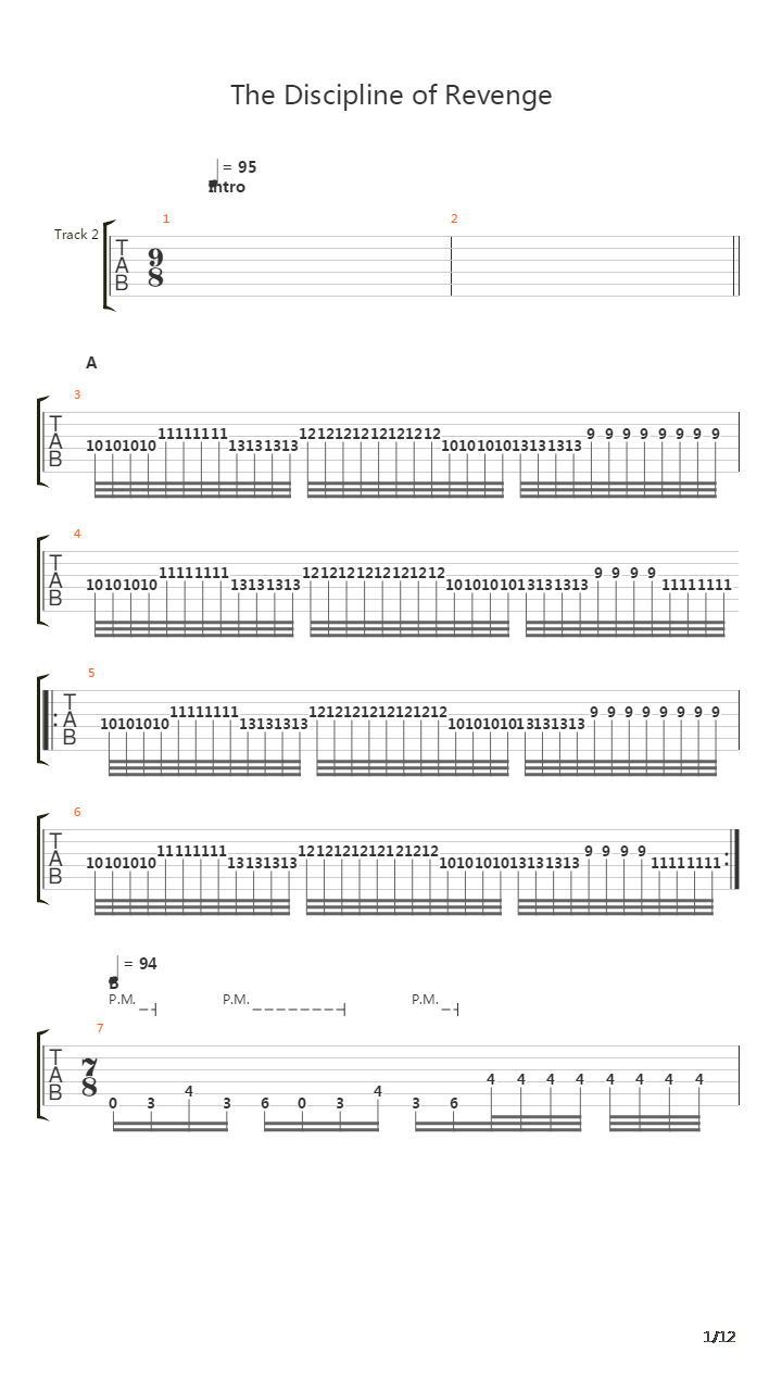 The Discipline Of Revenge吉他谱