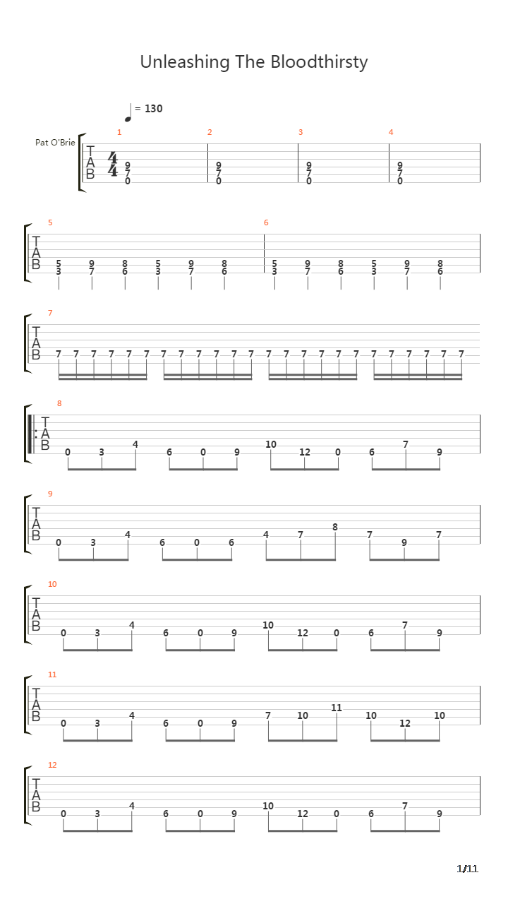 Unleashing The Bloodthirsty吉他谱