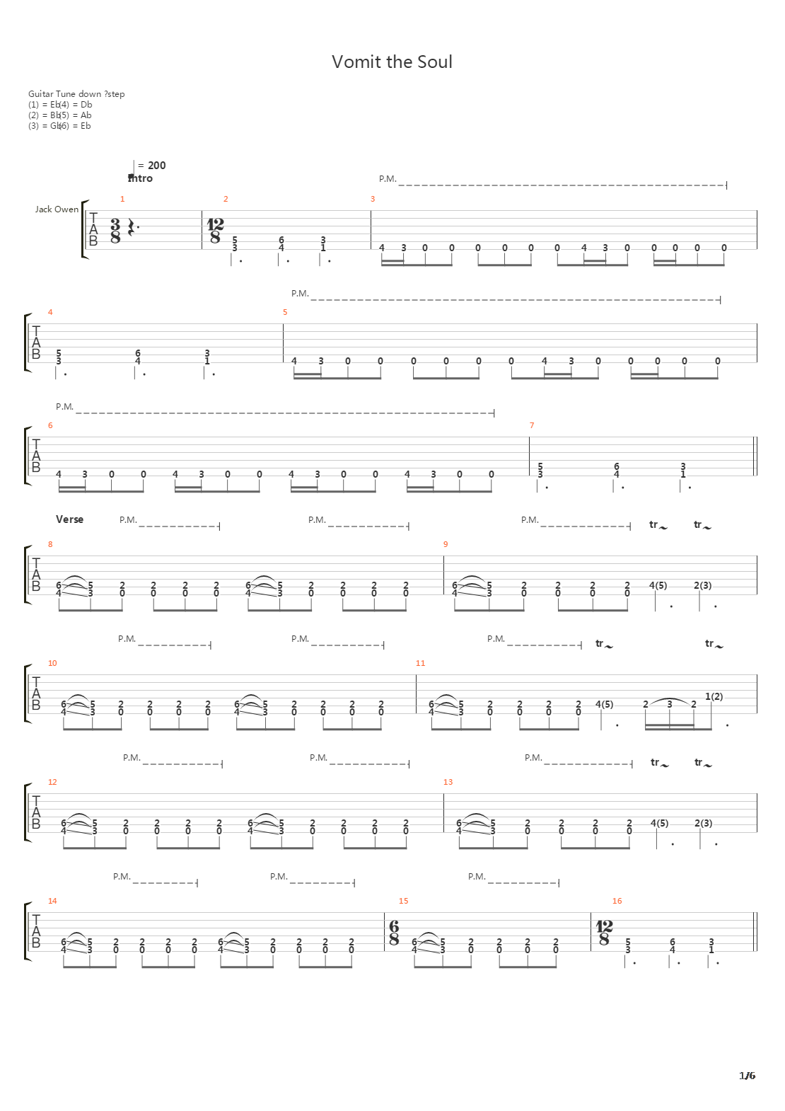 Vomit The Soul吉他谱