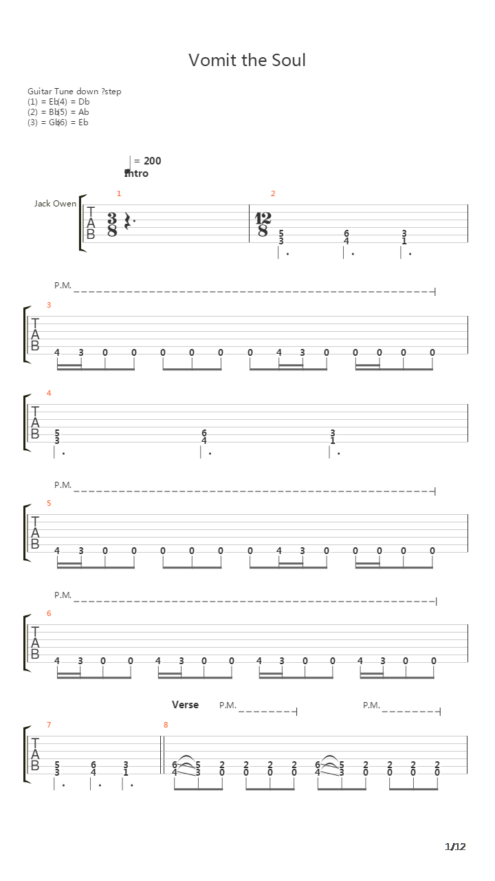 Vomit The Soul吉他谱