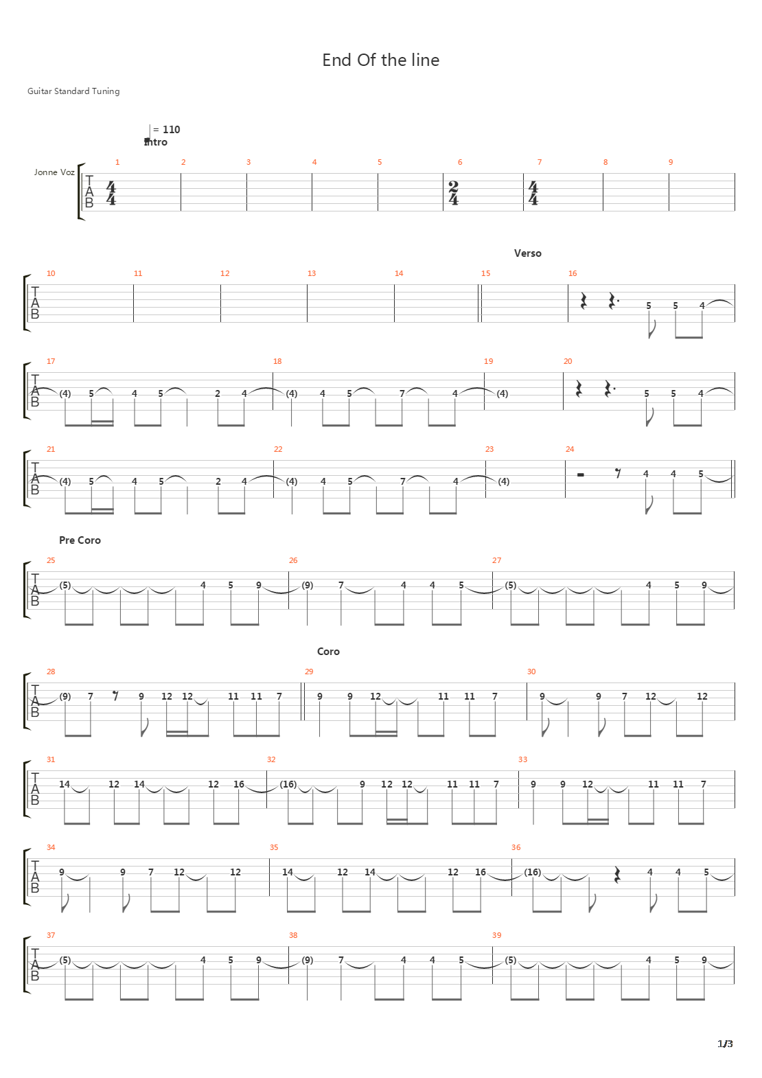 End Of The Line吉他谱