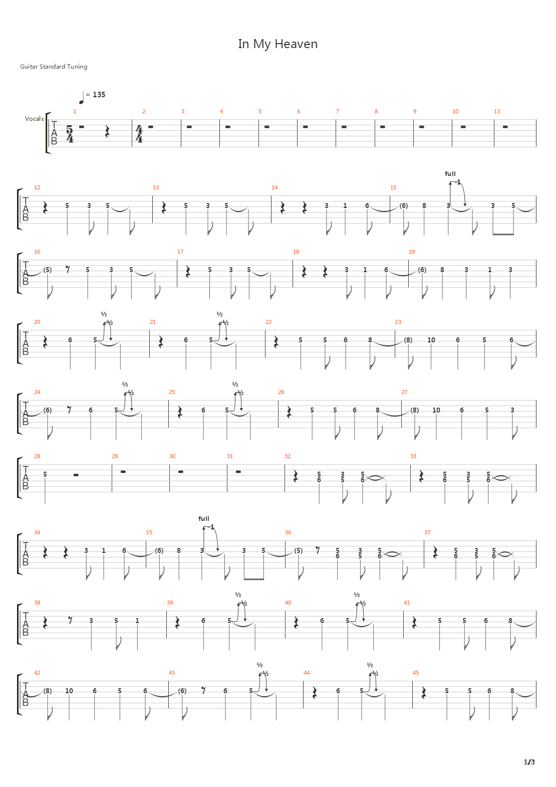 In My Heaven吉他谱