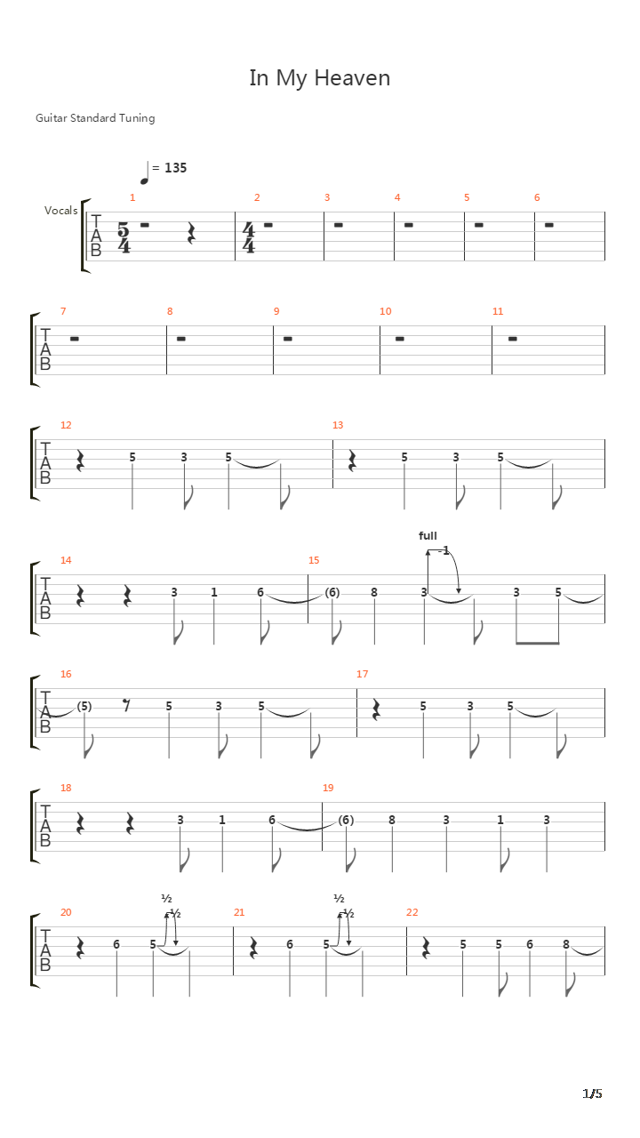 In My Heaven吉他谱