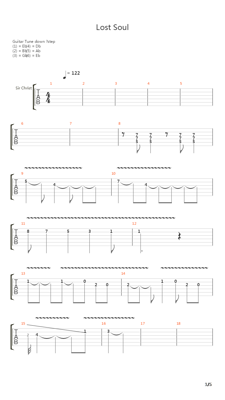 Lost Soul吉他谱