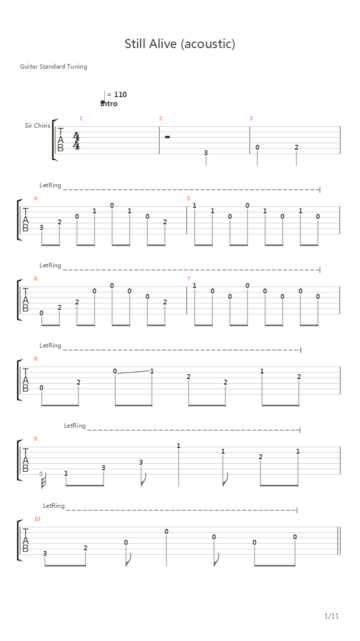 Still Alive吉他谱