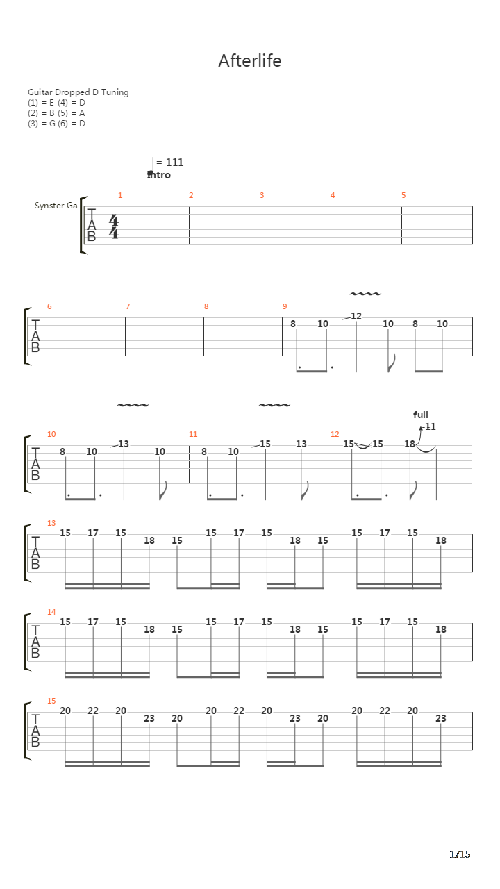 Afterlife吉他谱