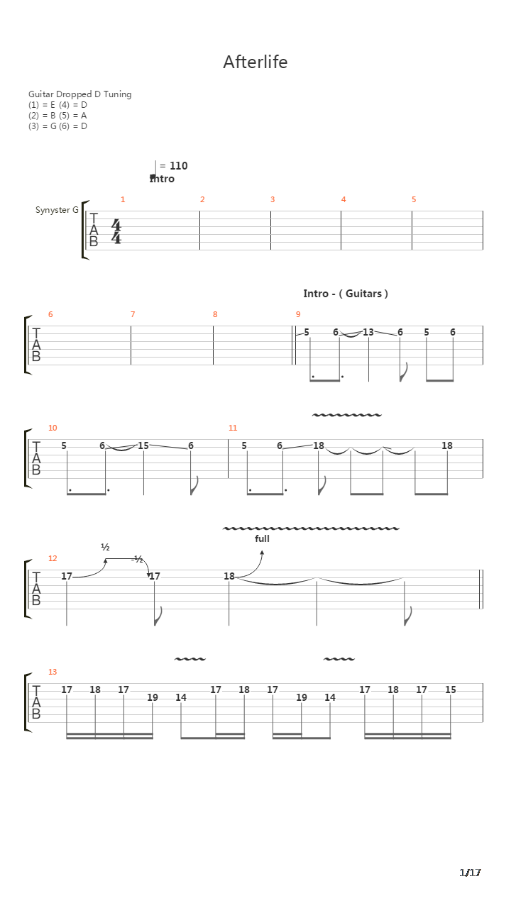 Afterlife吉他谱
