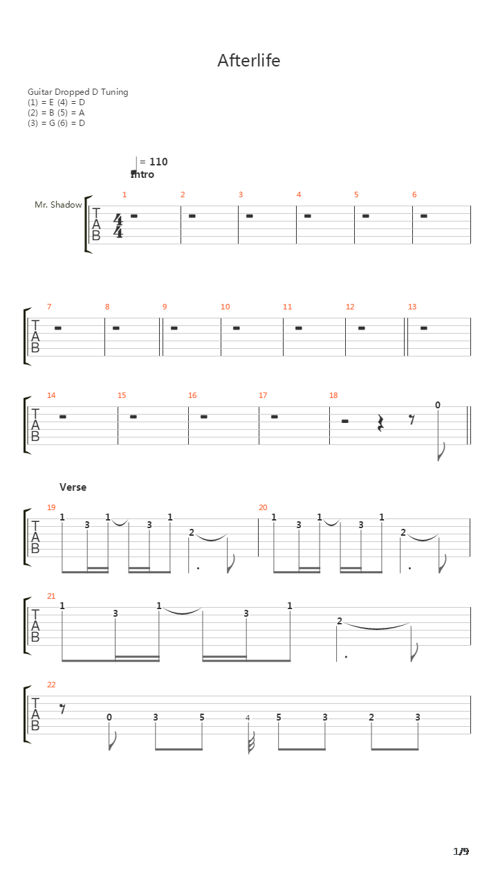 Afterlife吉他谱