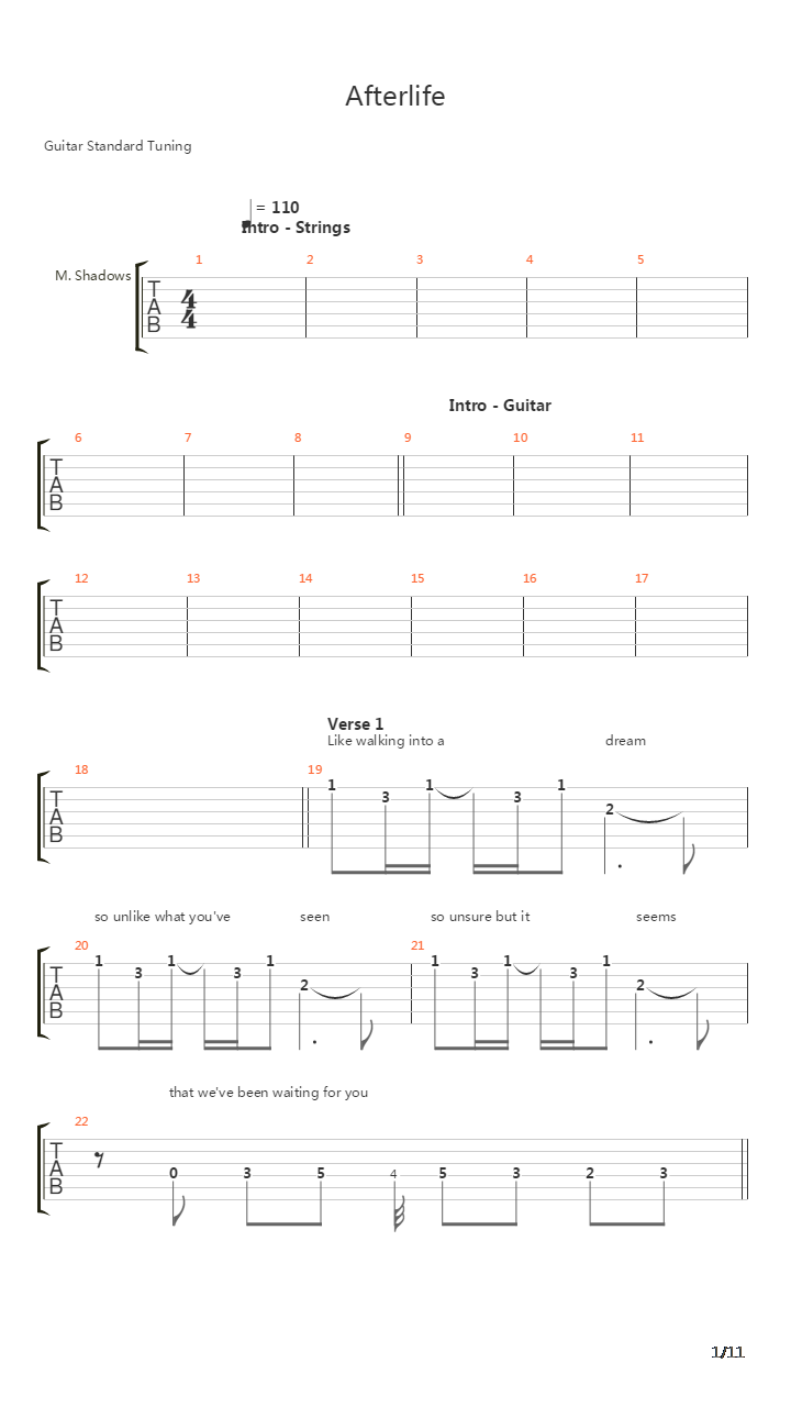 Afterlife吉他谱