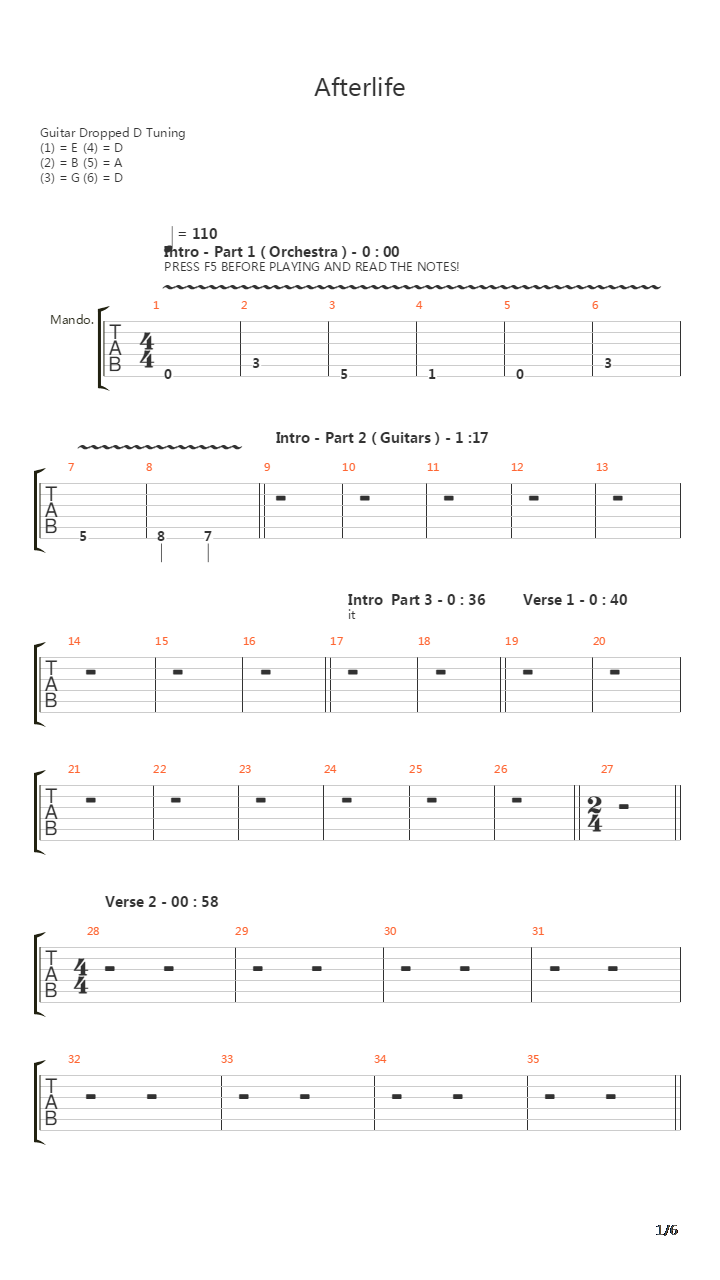 Afterlife吉他谱