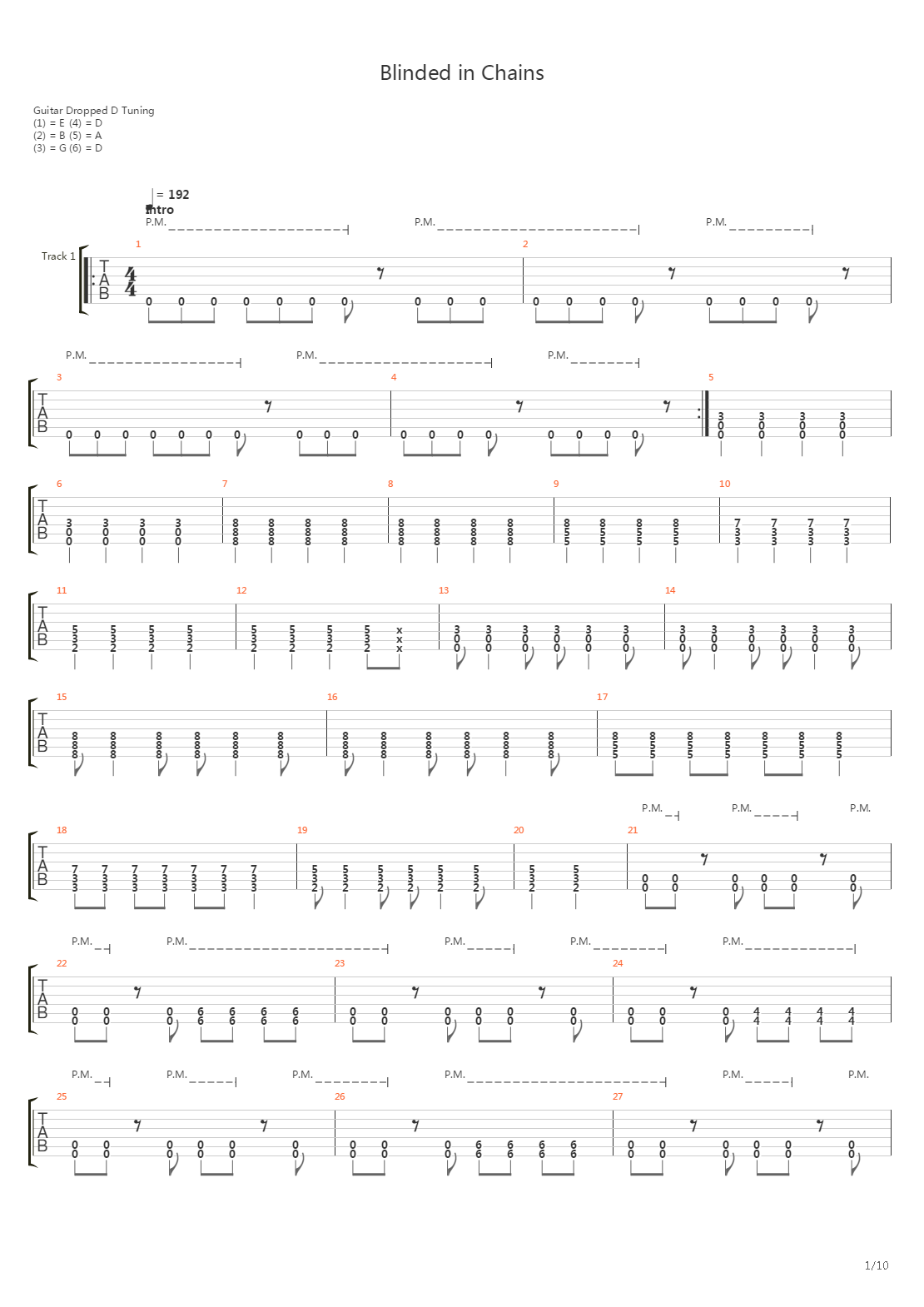 Blinded In Chains吉他谱