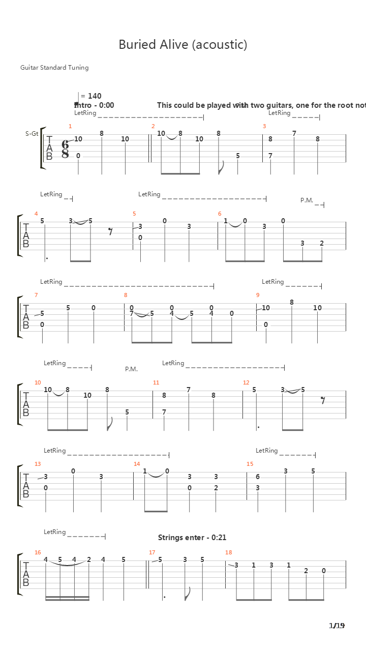 Buried Alive吉他谱