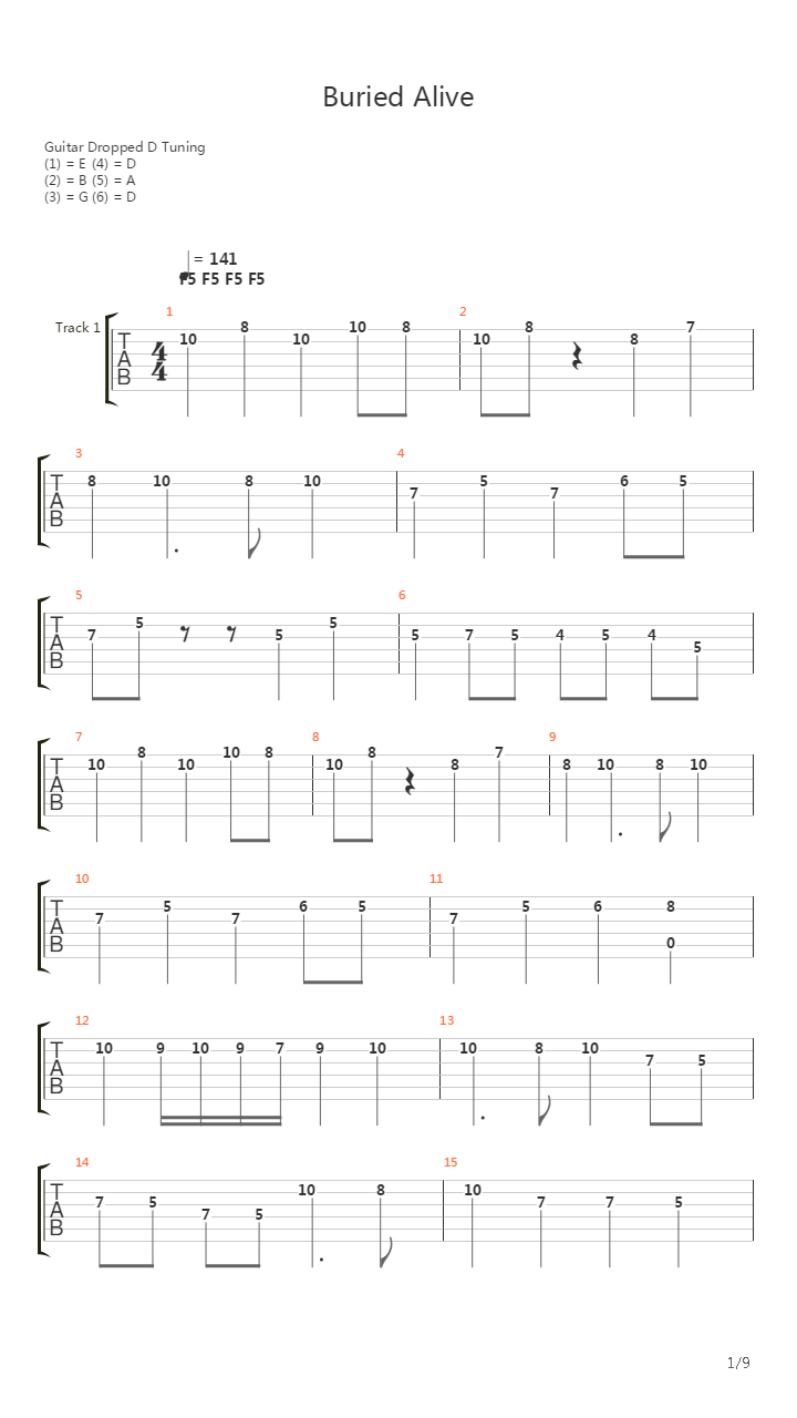 Buried Alive吉他谱