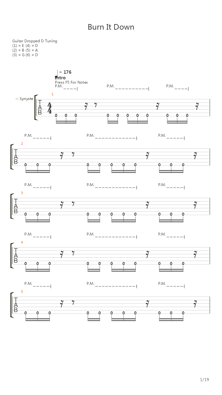 Burn It Down吉他谱