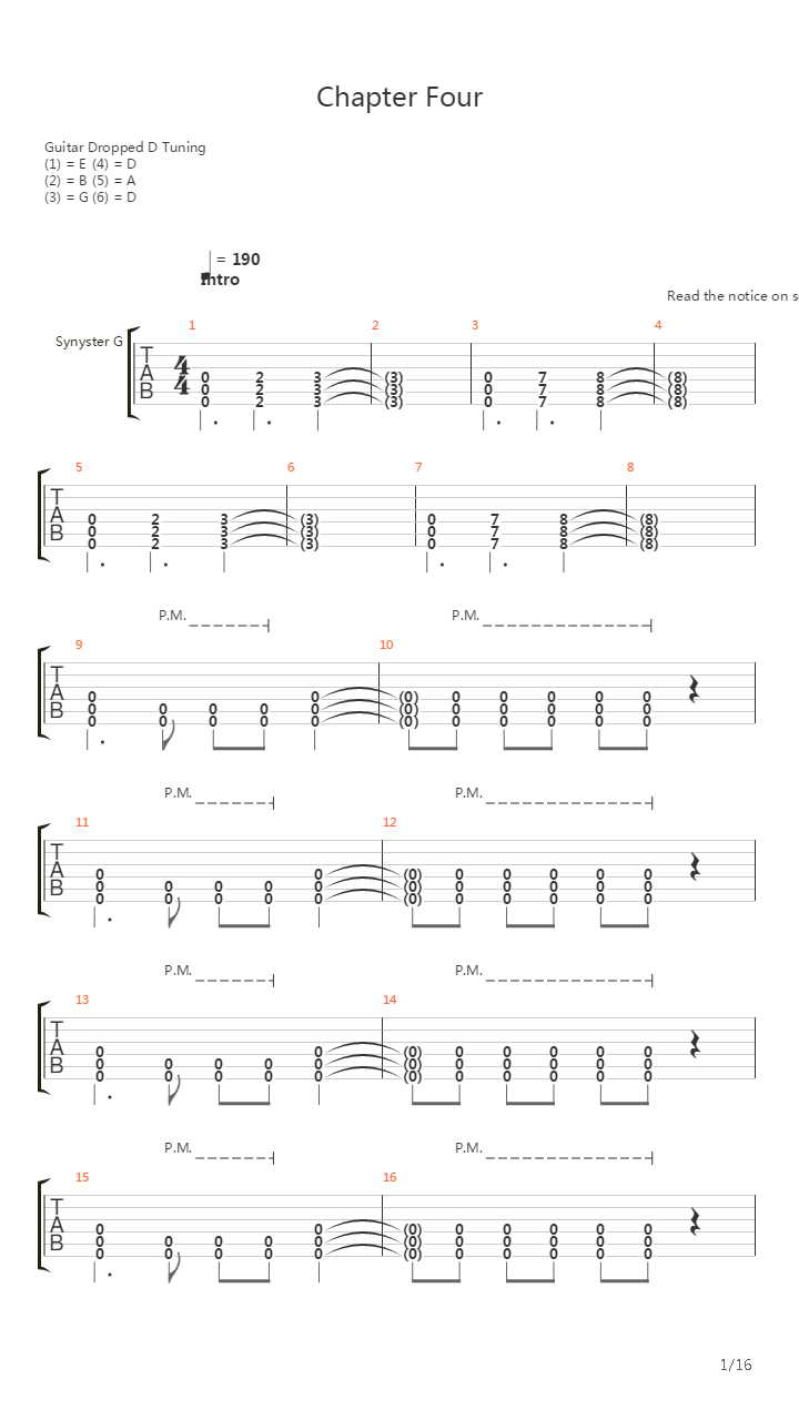 Chapter Four吉他谱