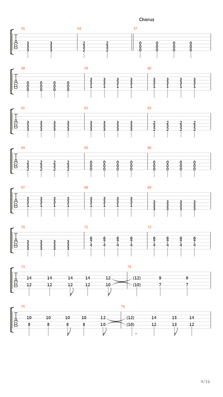 Chapter Four吉他谱