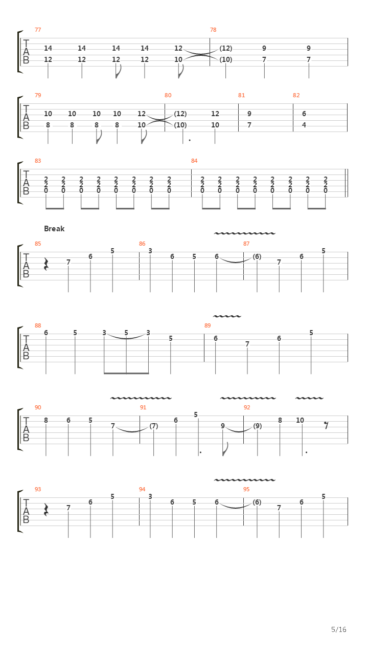 Chapter Four吉他谱