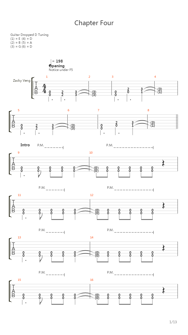 Chapter Four吉他谱