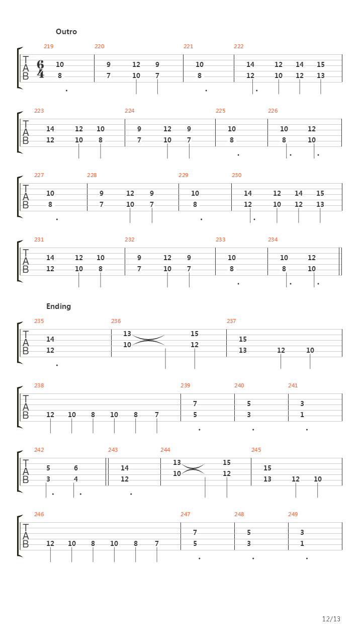 Chapter Four吉他谱