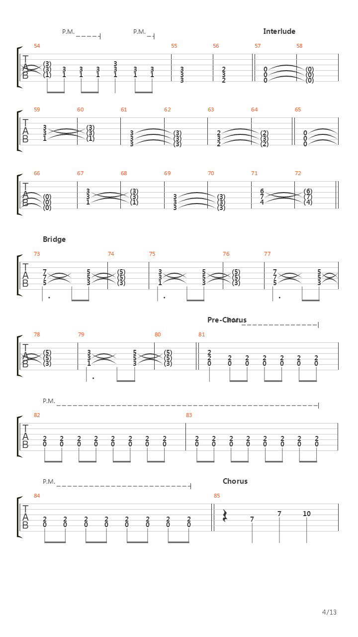 Chapter Four吉他谱