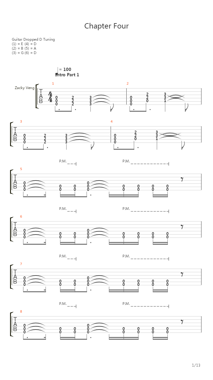 Chapter Four吉他谱