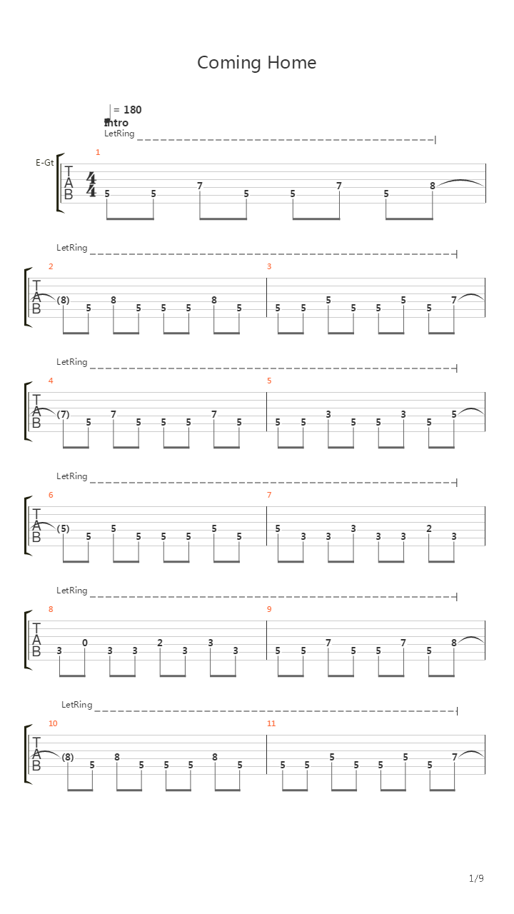 Coming Home吉他谱