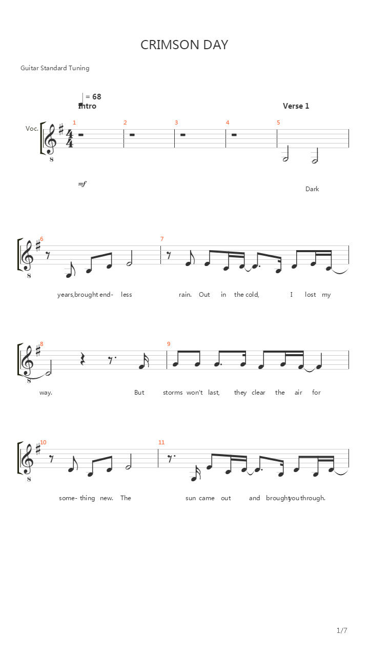 Crimson Day吉他谱