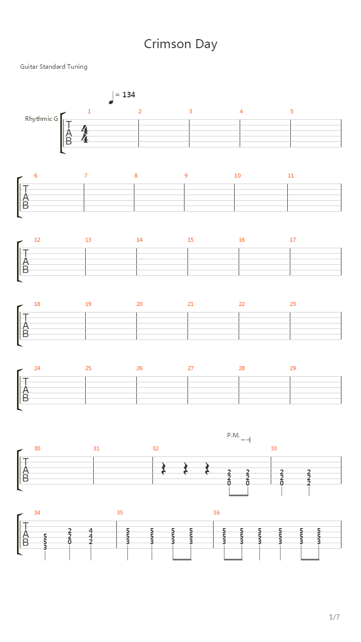 Crimson Day吉他谱