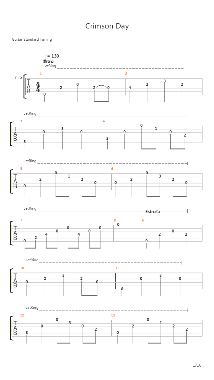 Crimson Day吉他谱