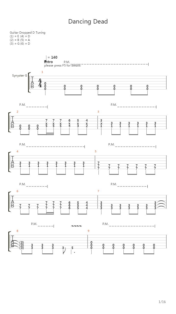 Dancing Dead吉他谱