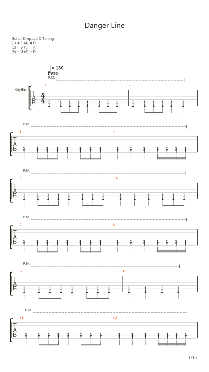Danger Line吉他谱