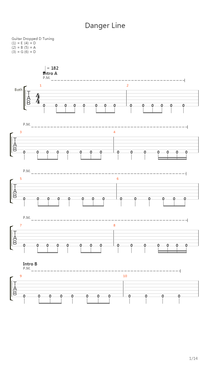 Danger Line吉他谱