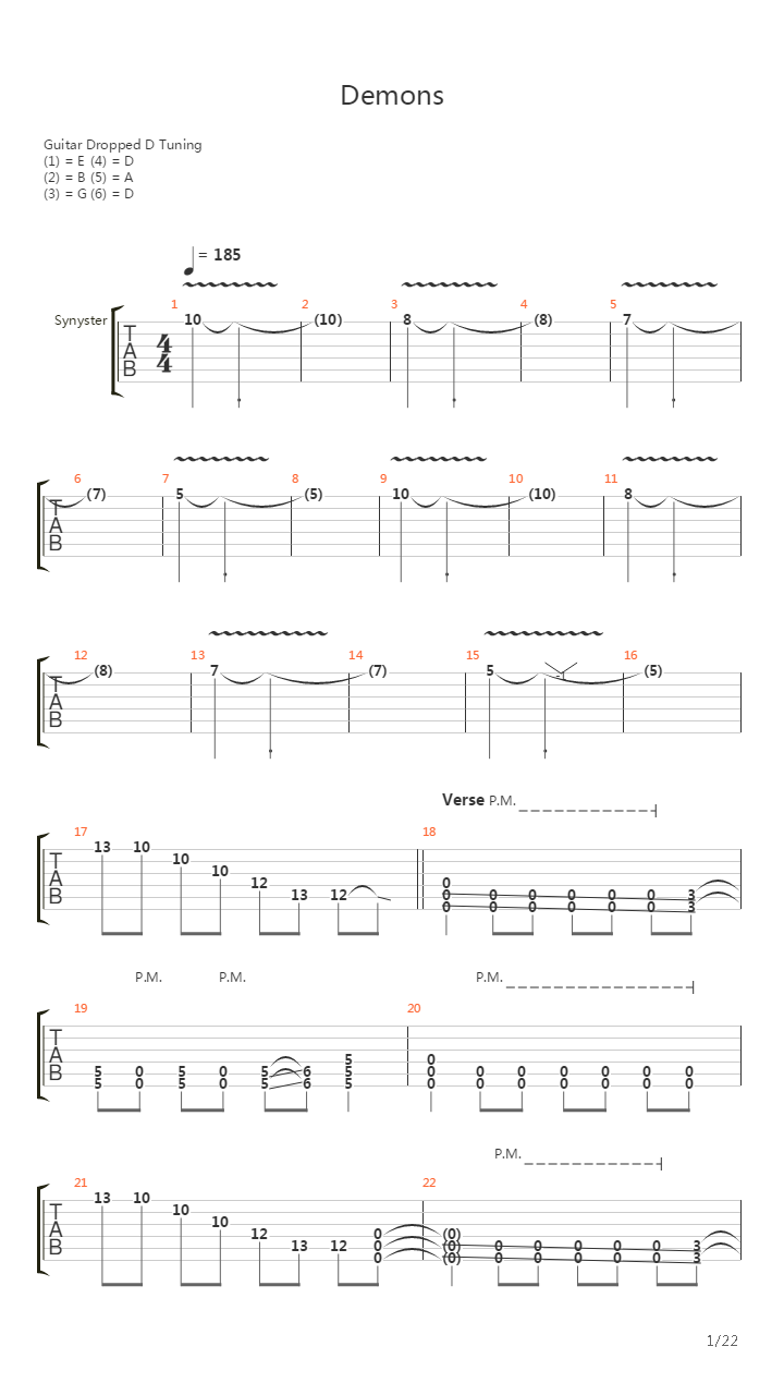 Demons吉他谱