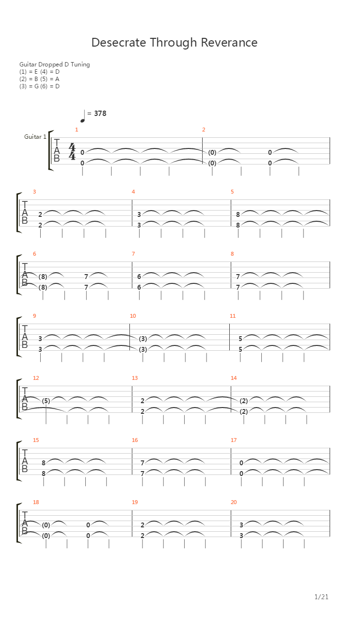 Desecrate Through Reverance吉他谱