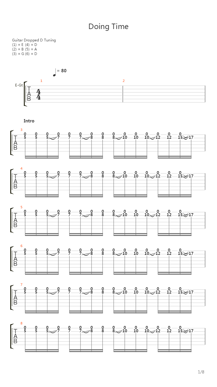 Doing Time吉他谱